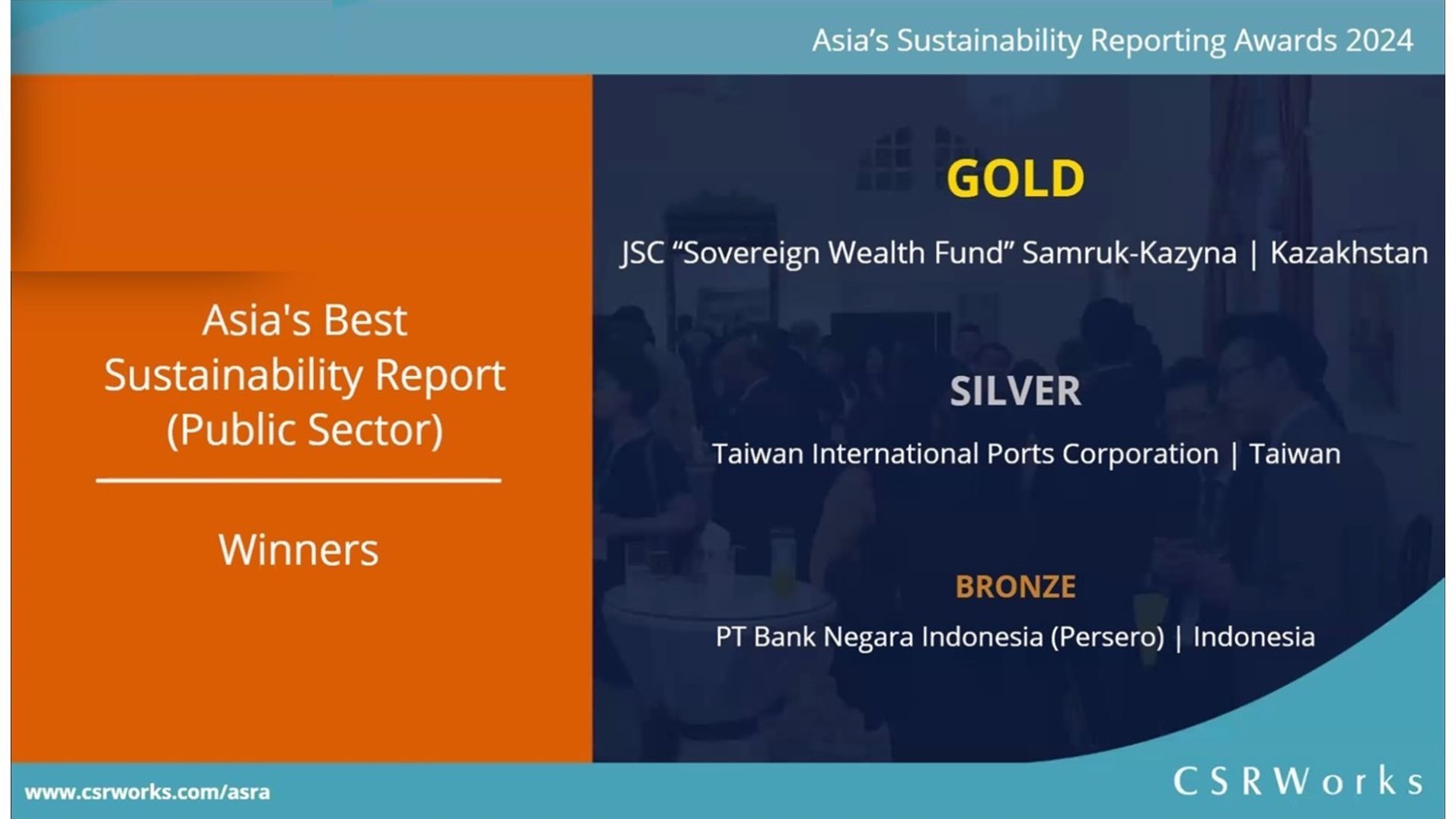TIPC Honored with the Silver Award (Public Sector) at the 10th Asia Sustainability Reporting Awards (2024)