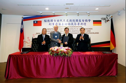 Striking Success on Judicial Cooperation Taiwan and Germany signed Mutual Legal Assistance Arrangeme
