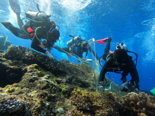 潛海戰將清除海底纏繞覆網